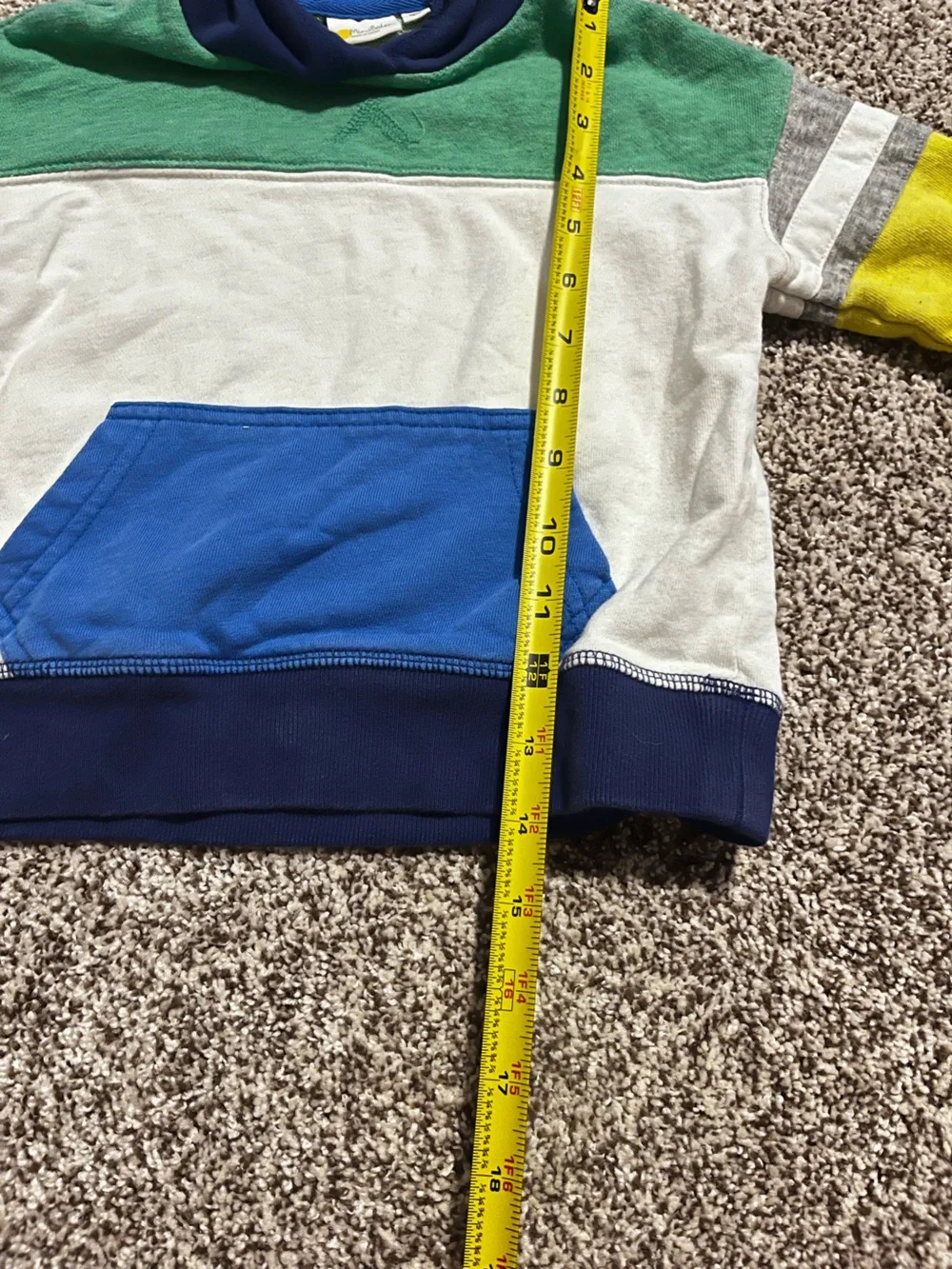 Mini Boden Colorblock Hoodie Toddler Boy Size 2-3Y Multicolor Pullover